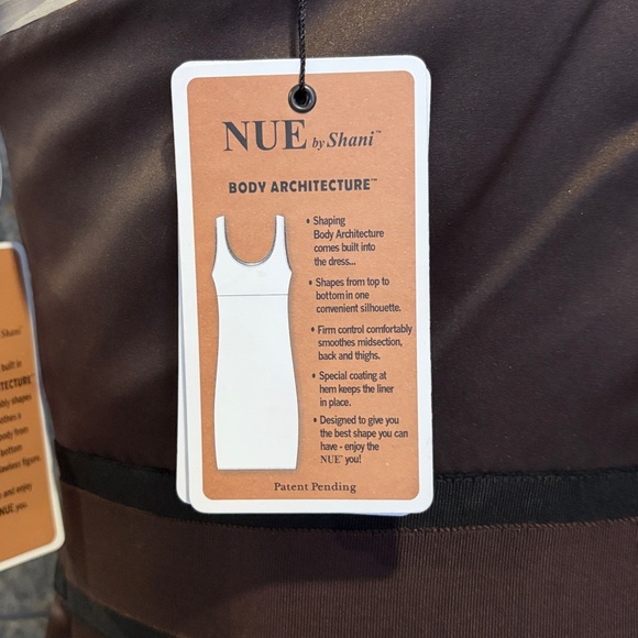 Nue by Shani One-Shoulder Chocolate Brown  Dress With Body Shaping Architecture - Picture 7 of 9